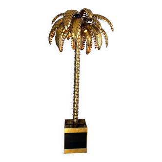 181 cm "jansen" style floor lamp in the shape of a palm tree in gold metal