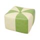 Vintage Square Pouf Skai Faux Leather Green Cream 43cm