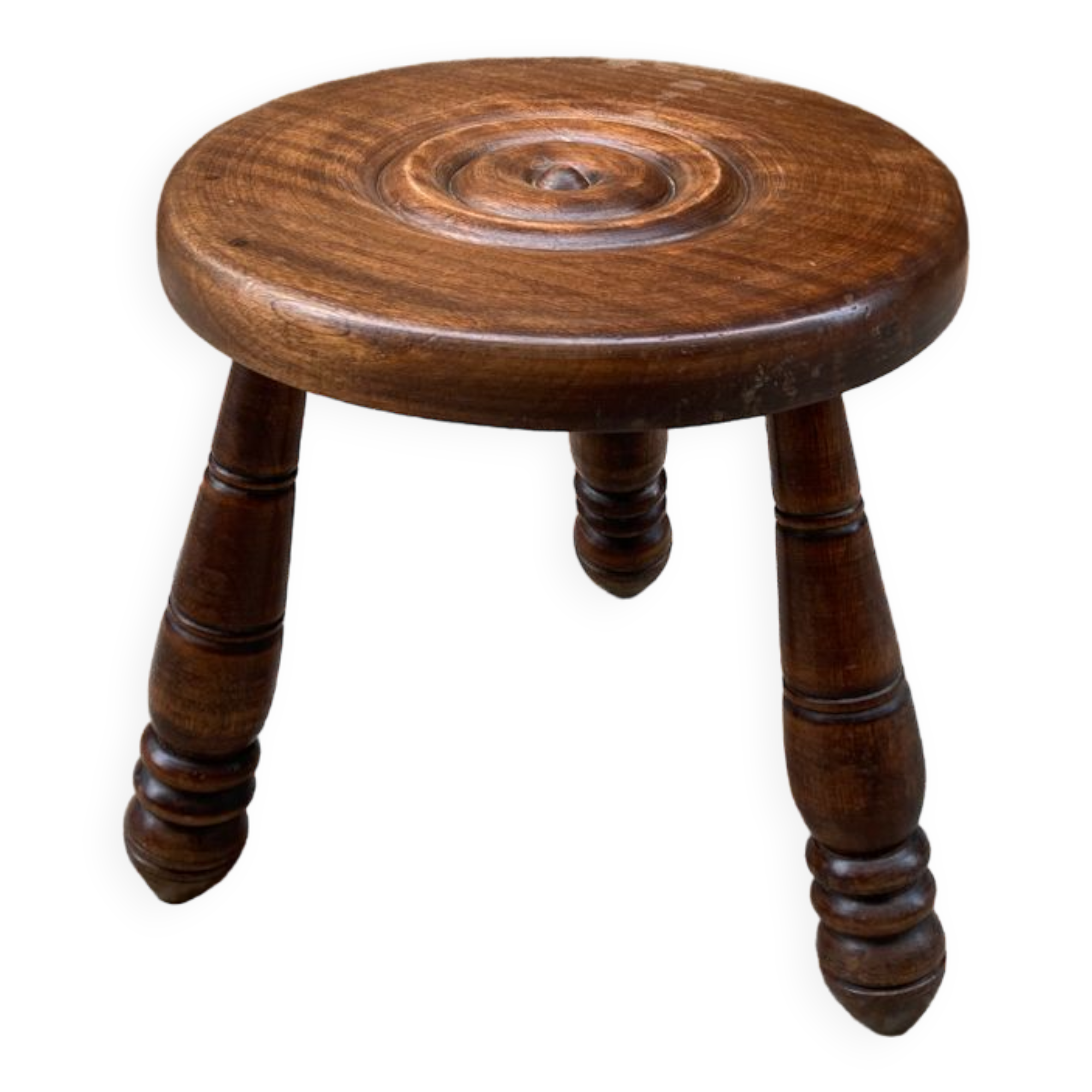 Brutalist wooden stool