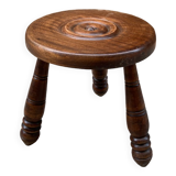 Brutalist wooden stool