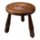 Tabouret en bois brutaliste