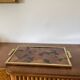 Hollywood regency brass and leaves resin tray, Montagnani Firenze Italy 1970s