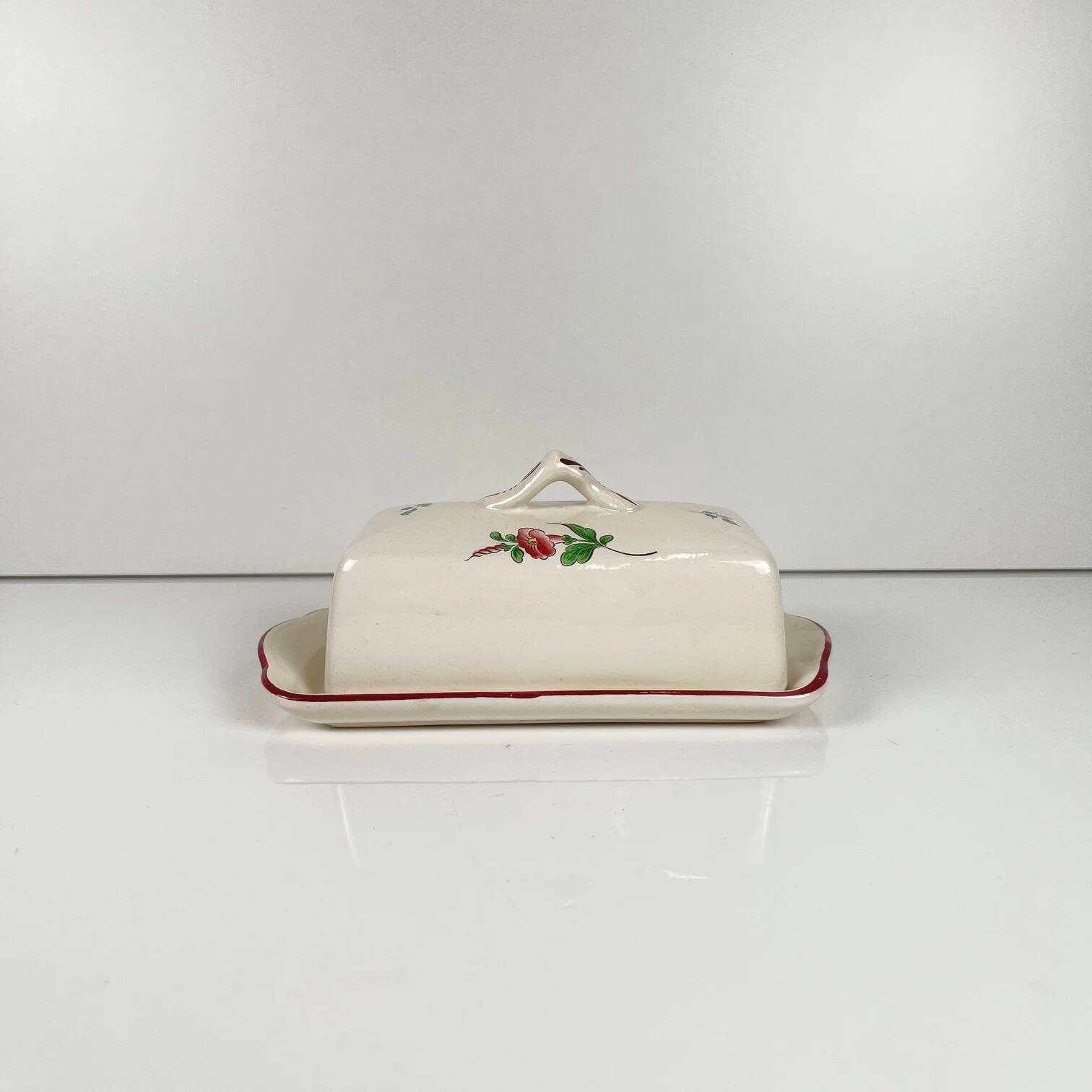 Butter dish KG Luneville model Réverbère 1950, earthenware