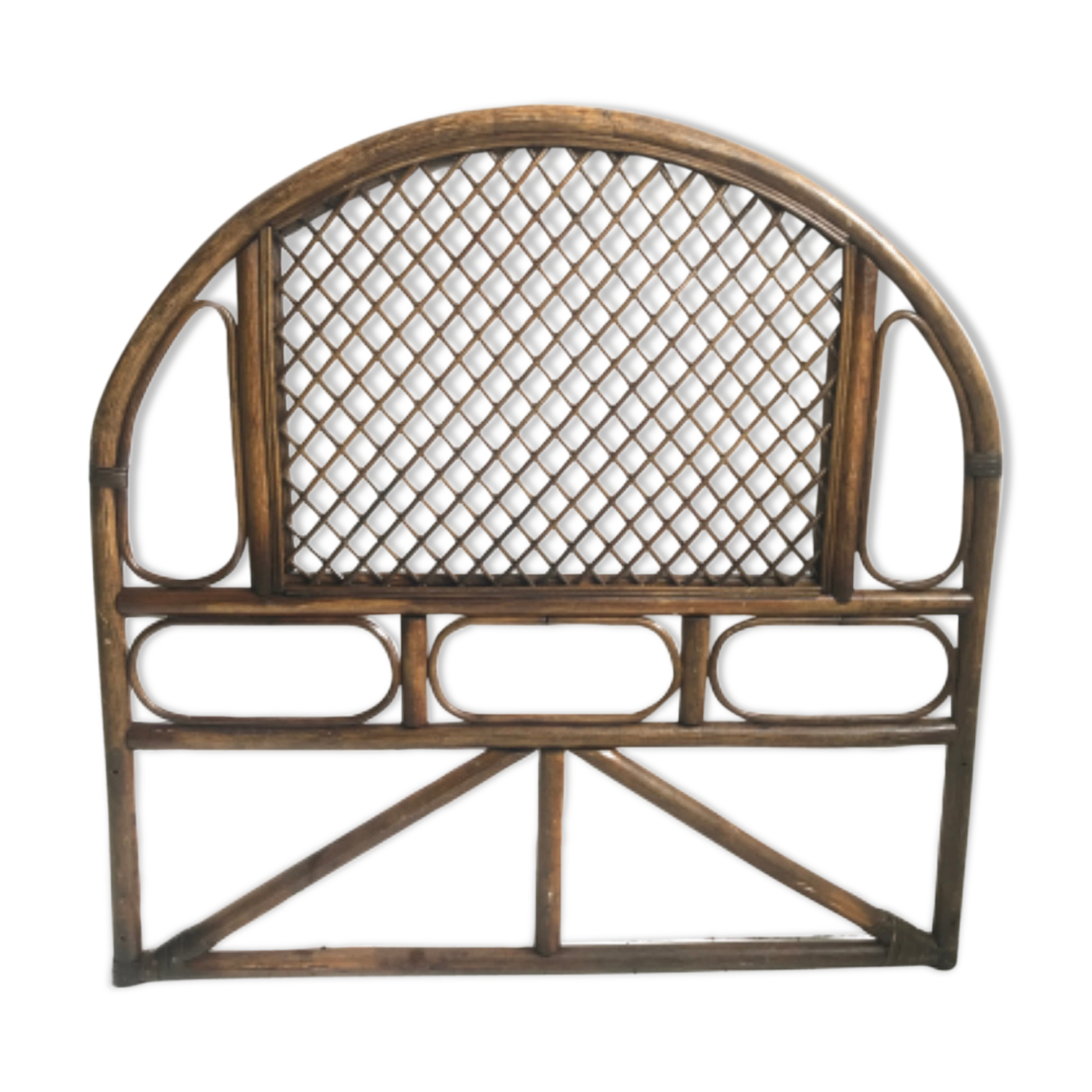 Vintage rattan headboard for 1-person bed