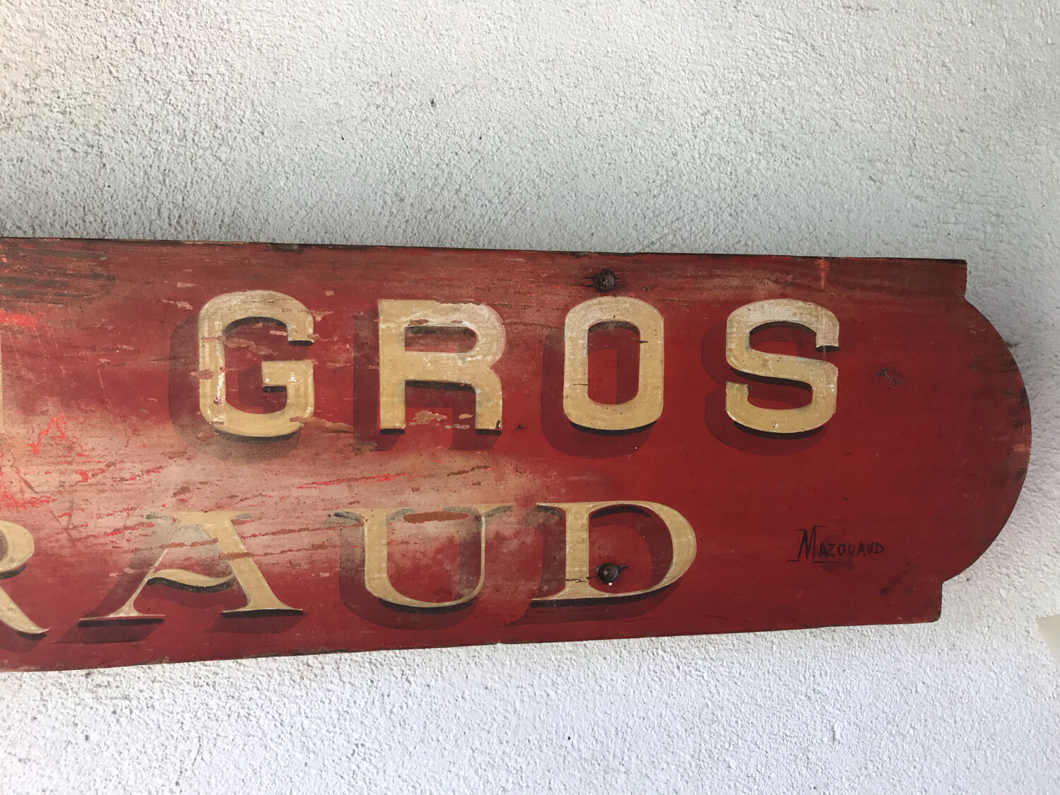 Painted wood sign