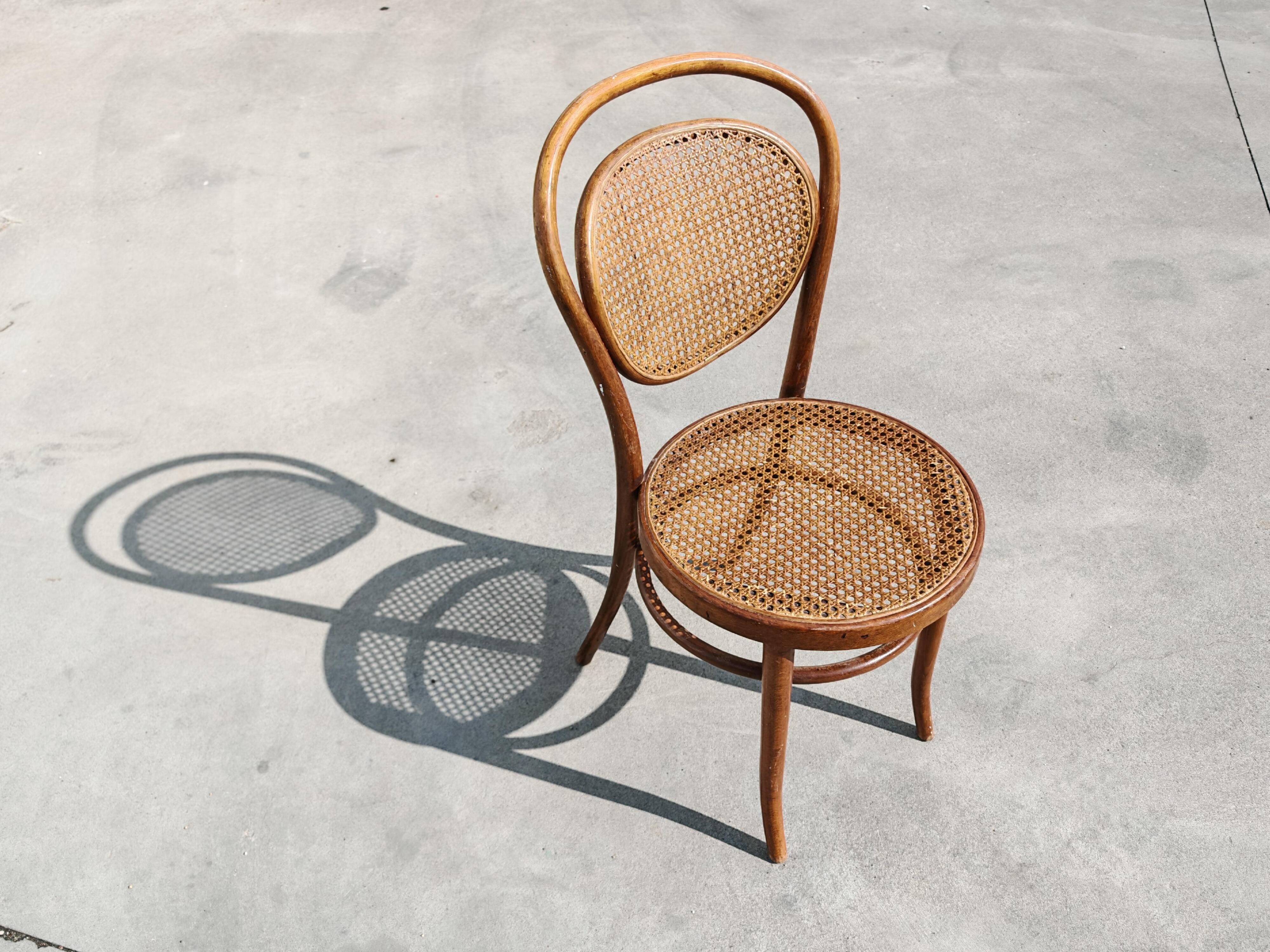 Paire de chaises en cannage et bois courbé par Mundus