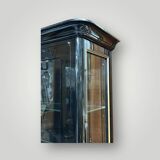 1950s black lacquered two-body display cabinet - bookcase
