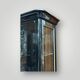 1950s black lacquered two-body display cabinet - bookcase