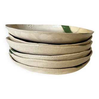 Set of 6 handmade ceramic plates