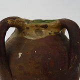 Old oil jug with 3 handles and spout. XIXth
