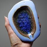 Cendrier céramique artisanale et verre fondu vintage Pieter Groeneveldt