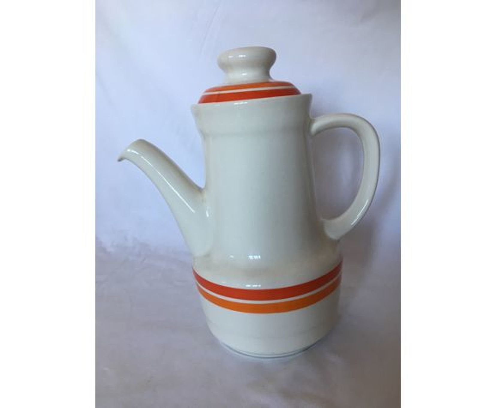 Vintage orange and red coffee set saint amand bahia coffee pot cups saucer