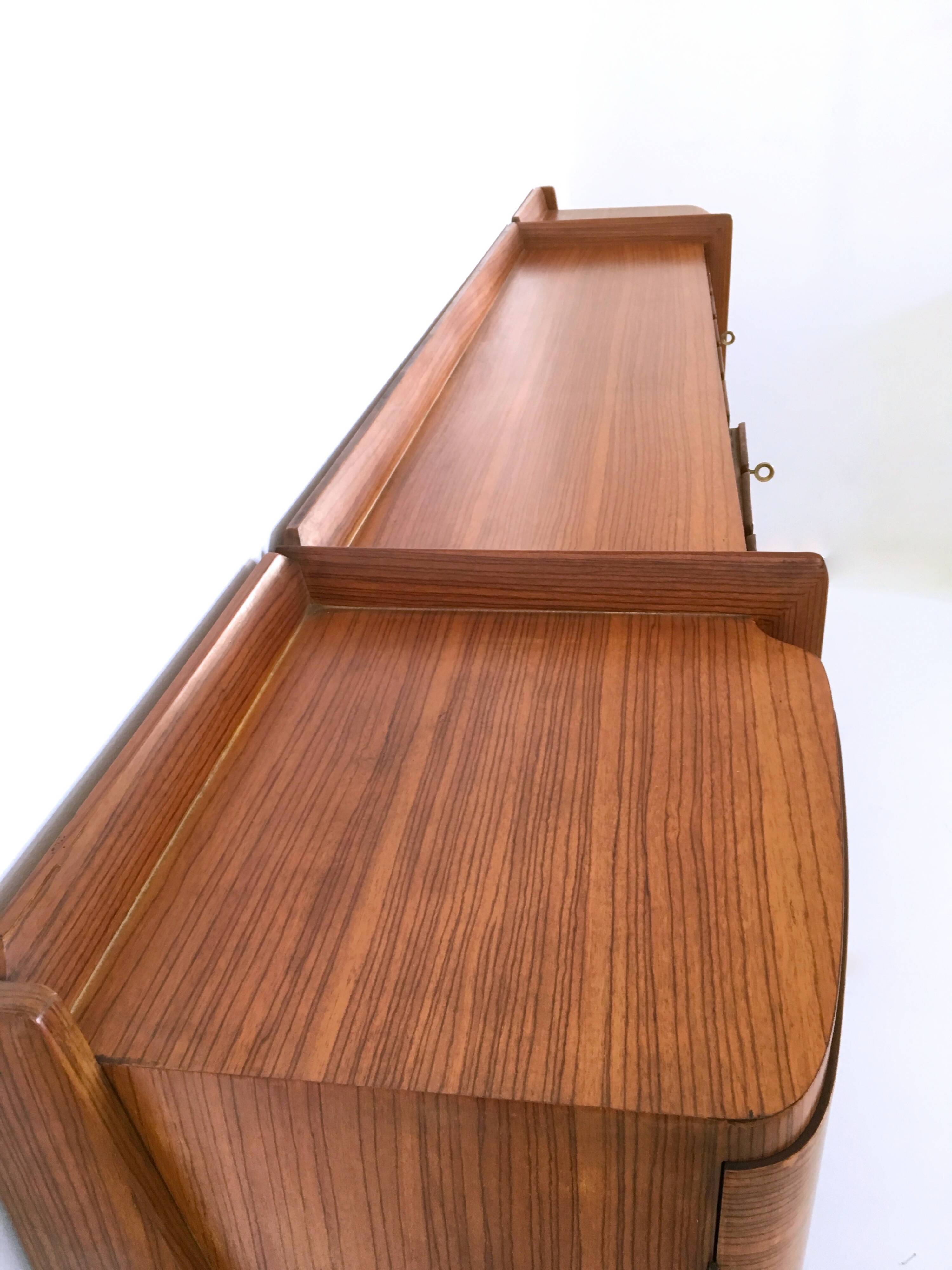 Monumental Wooden Cabinet with Parchment Panels by Gio Ponti, Italy