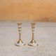 Pair of vintage brass and mother-of-pearl candlesticks