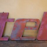 Letter to sign vintage metal "T".