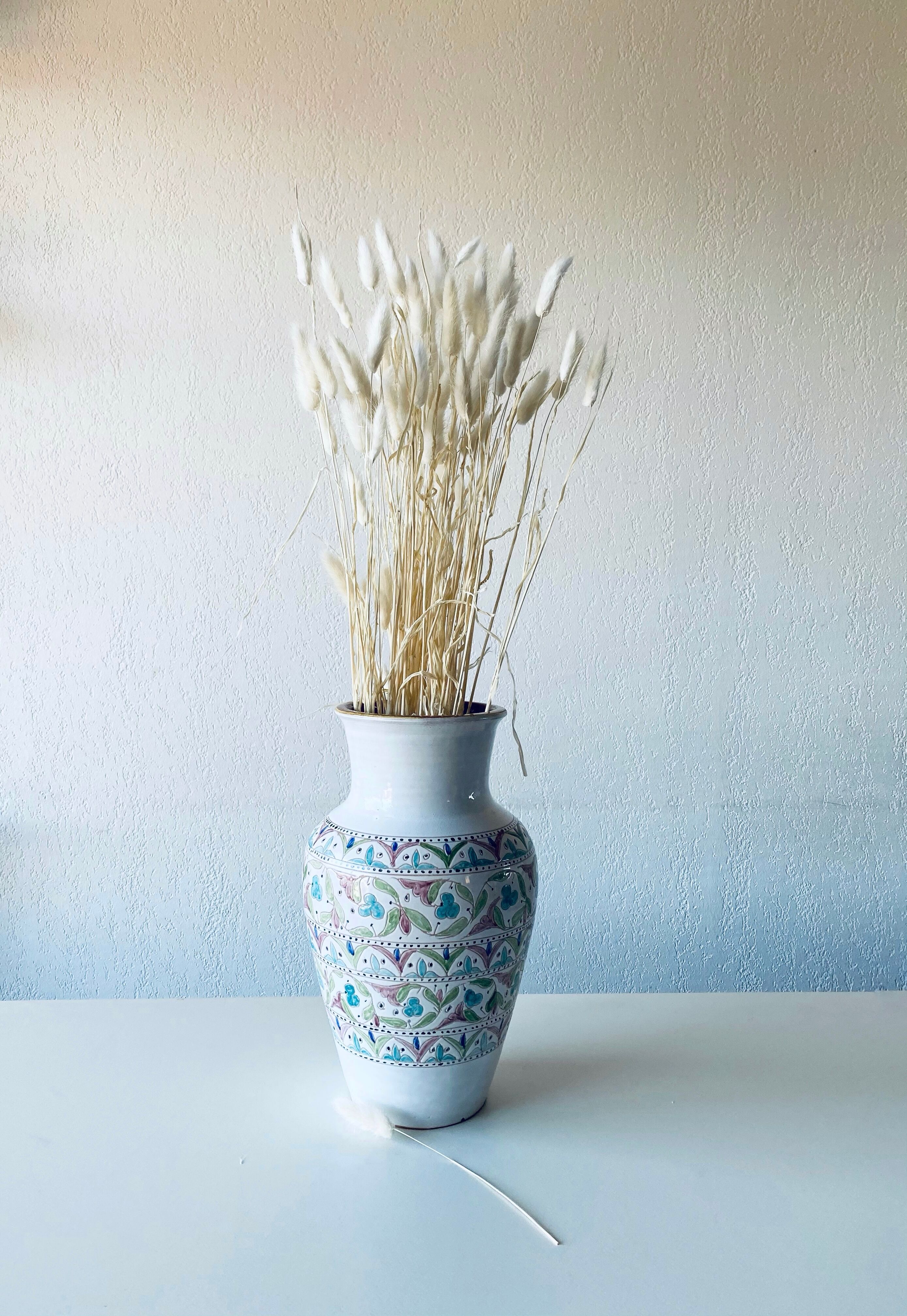 Colorful vase in enamelled terracotta