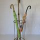 Vintage umbrella stand mid-century brass metal stick holder from 1960s