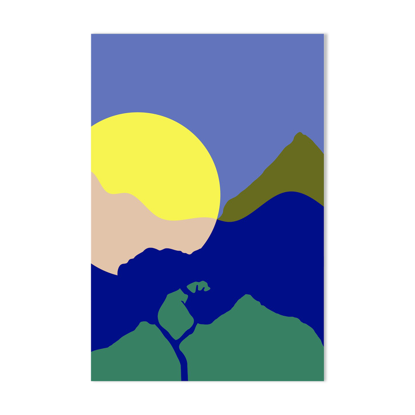Affiche a3, rond soleil arbre 2