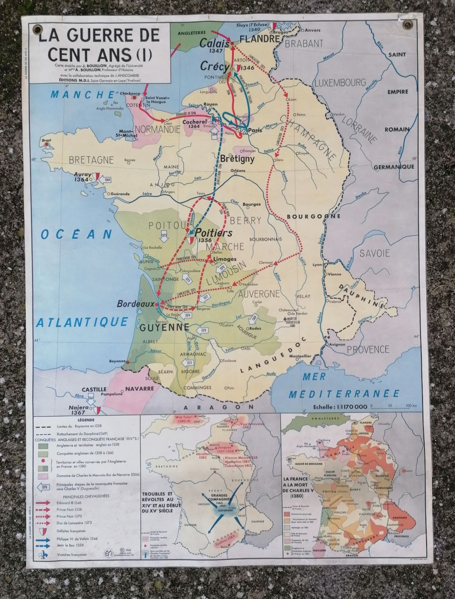 Old historical MDI map: The 100 Years War.