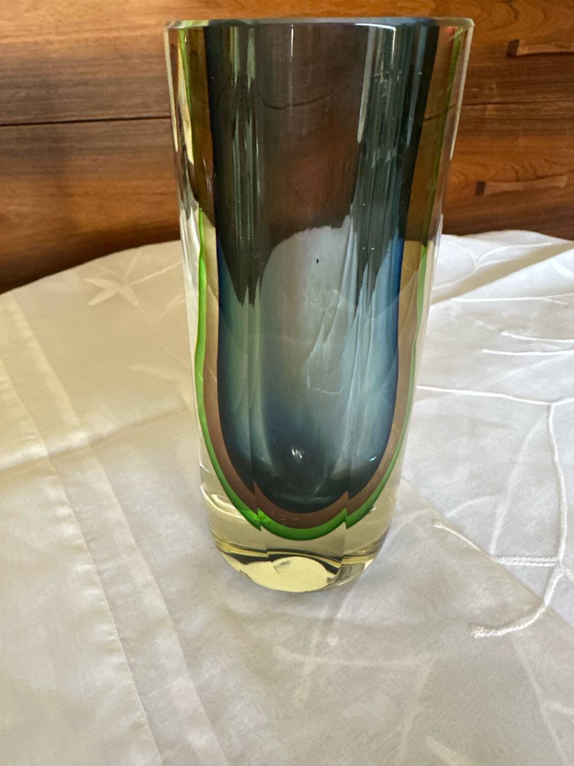 Murano Sommerso Crystal Vase Design Flavio Poli for Seguso Vintage