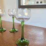 6 Alsatian glasses, green footed Roemer