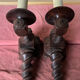 Pair of wood sconces turned 50s