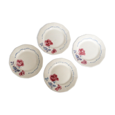 Set de 4 assiettes plates Sarreguemines Digoin motif Boulogne