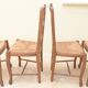 8 Straw chairs with high backs in solid wood