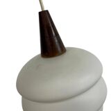 Suspension vintage Louis Kalff avec accent en bois