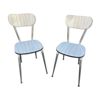 Paire de chaises en formica vintage 1960