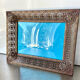 Antique Metal Picture Frame in Baroque style convex glass