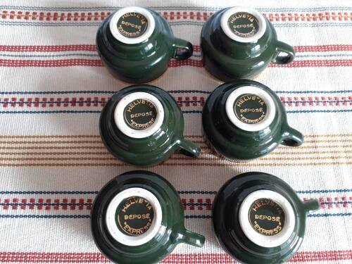 Série de 6 tasses vintage expresso Helvetia Express