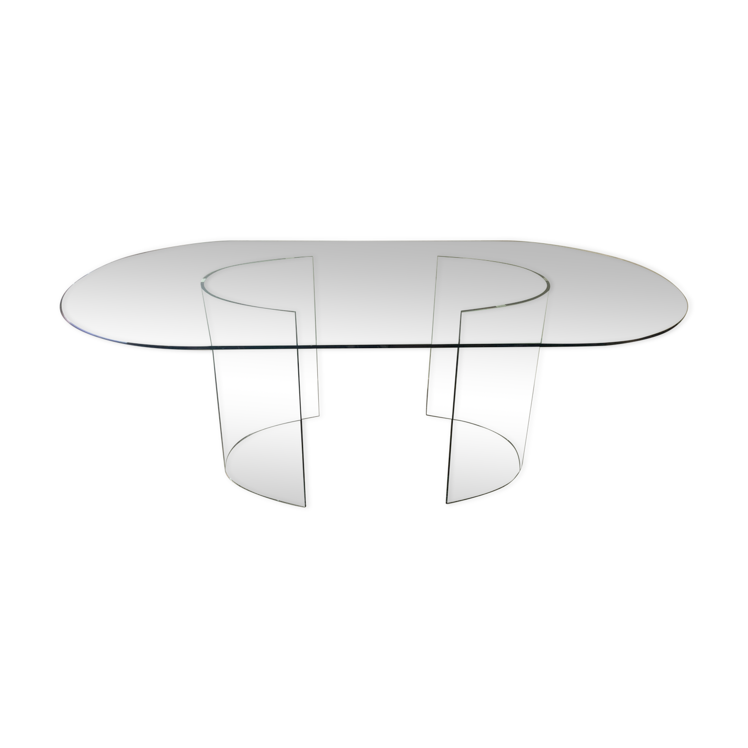 Vintage Sica Italy dining table in tempered glass