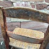 Set de 2 chaises bistrot restaurant taverne brasserie 1930 Alsace Tigre Bock Strasbourg