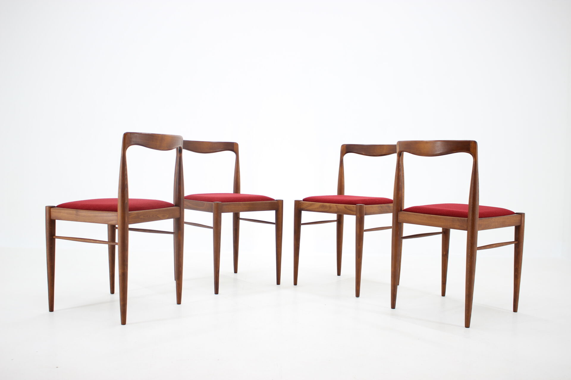 1970s Set of 4 Minimalist Dining Chairs by Drevotvar, Czechoslovakia