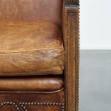 Sheepskin Leather Art Deco Design Armchair