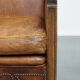 Fauteuil Art Déco en cuir de mouton