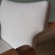 Scandinavian armchairs by Roger Landault in white.