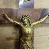Crucifix ancien bois et métal