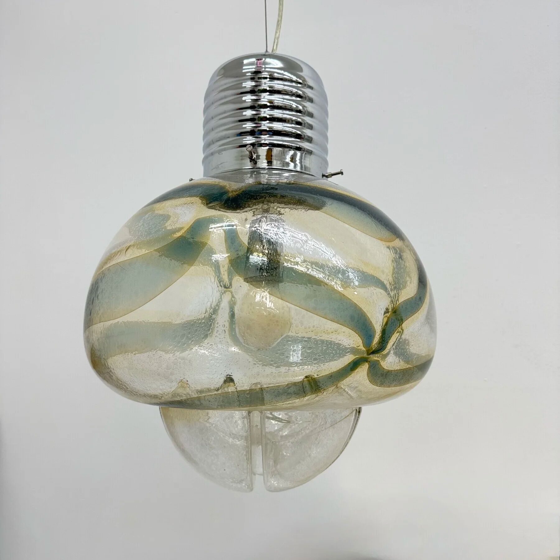 Suspension en verre Mazzega, années 1970, Italie