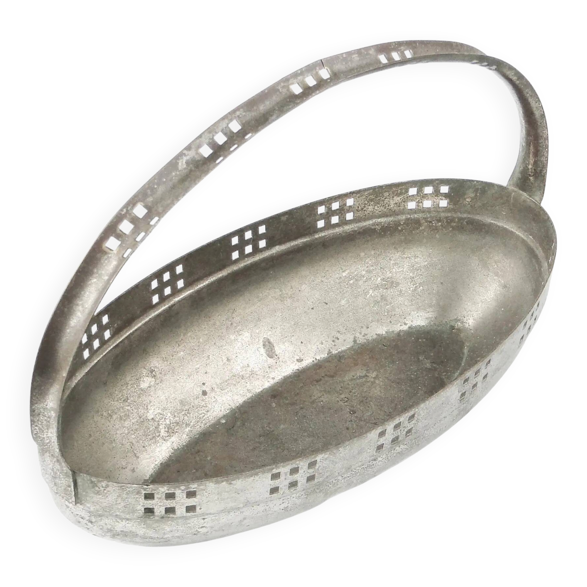 Viennese Secession nut basket, silver-plated brass, Austria, early 20th century