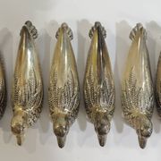 Set of 6 vintage silver-plated knife rests in the shape of ducks – Port