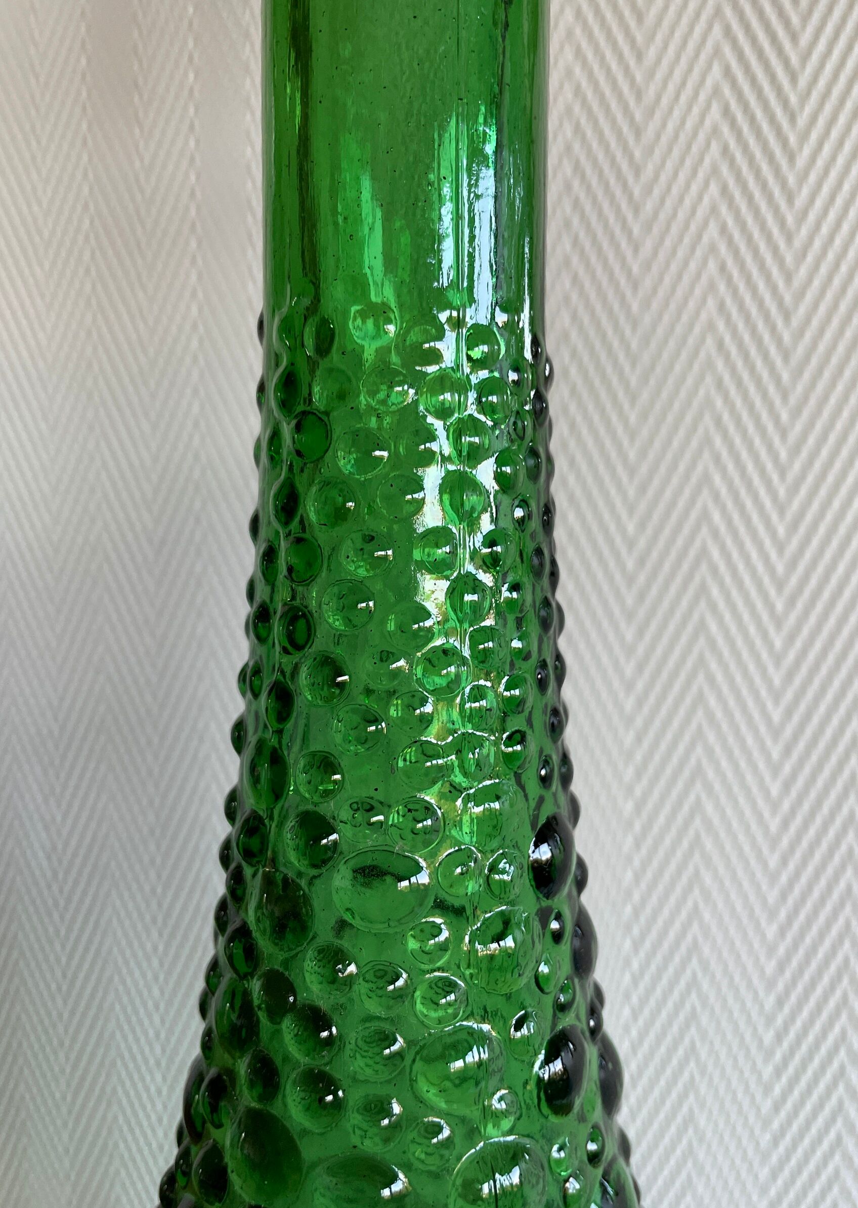 Empoli green glass bottle