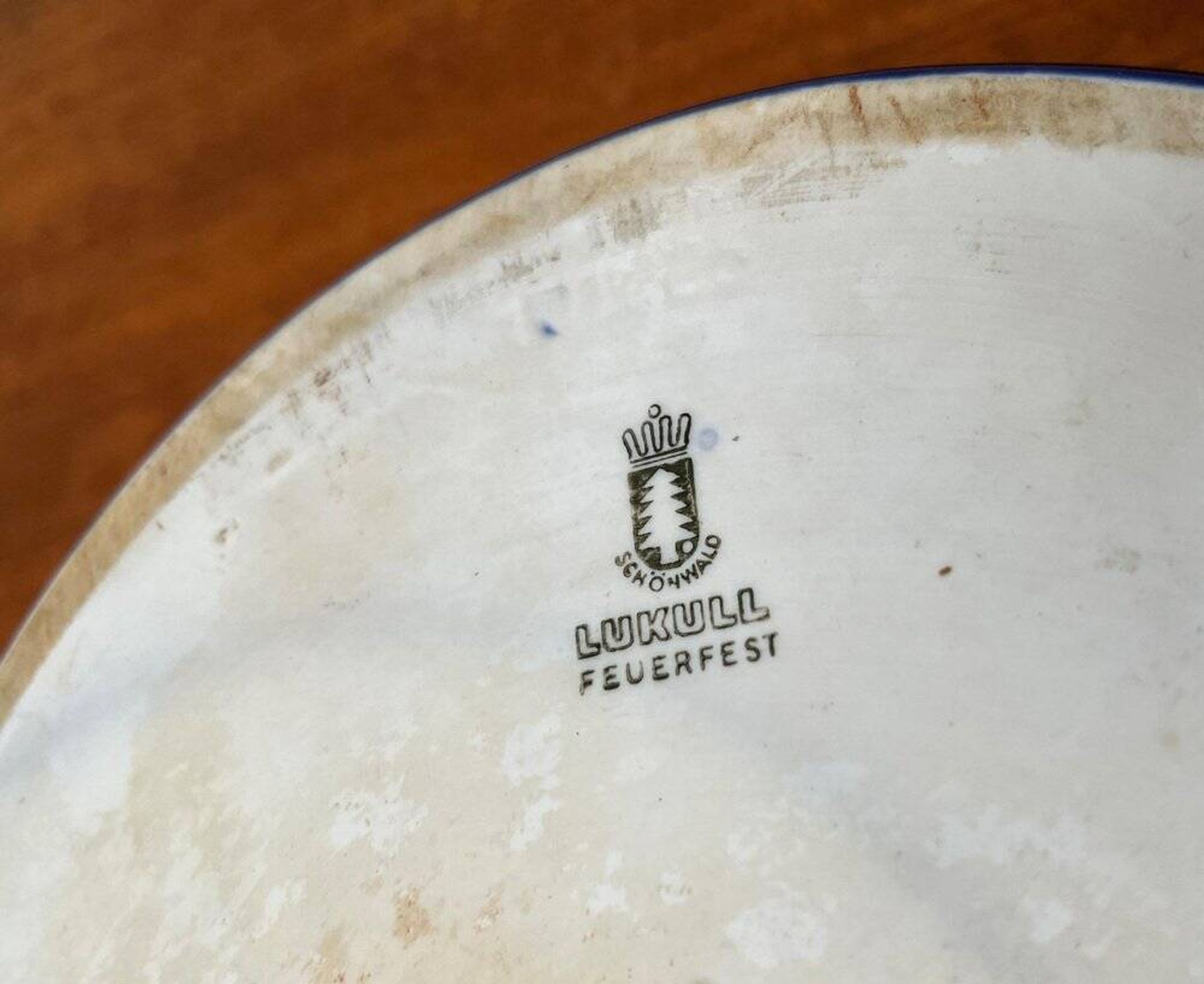 Dark blue ceramic vintage German bowl Lukull by Schönwald