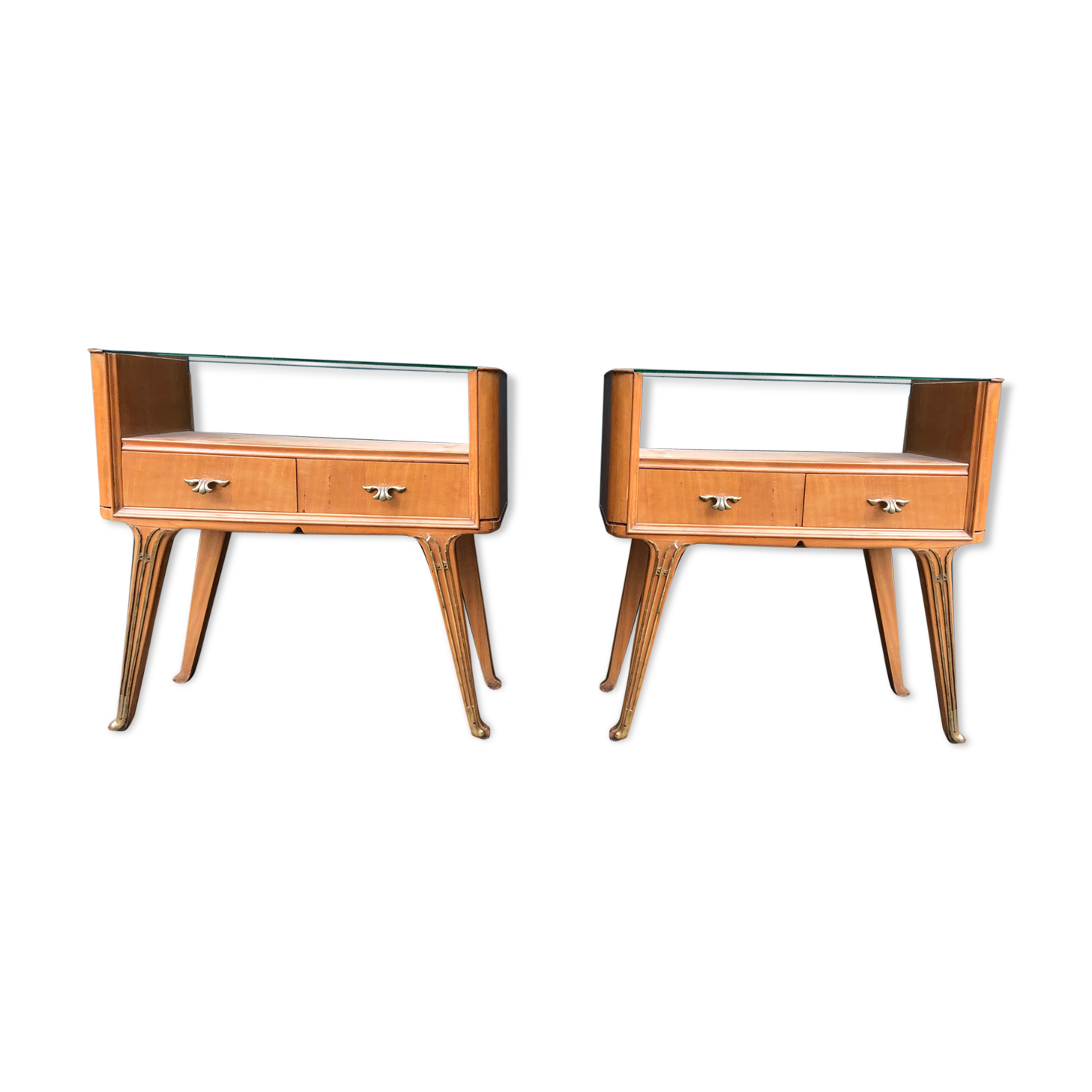 Pair of bedsides in cherry 1950s