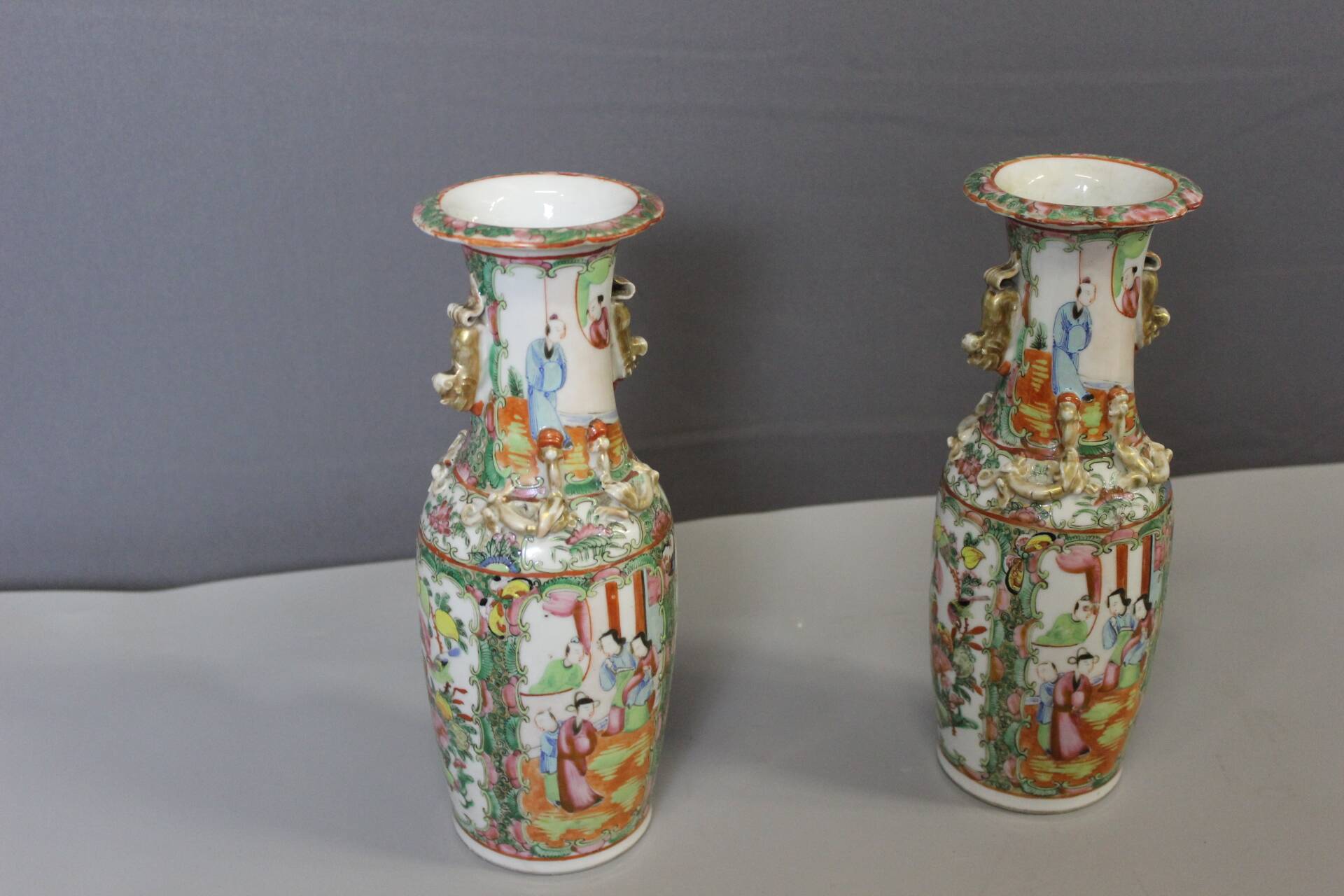 Pair of Canton Porcelain Vases, China circa 1900