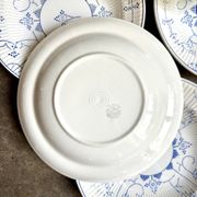 6 deep plates Boch La Louvière in blue glazed earthenware, "Copenhagen" service - 1920s-30s