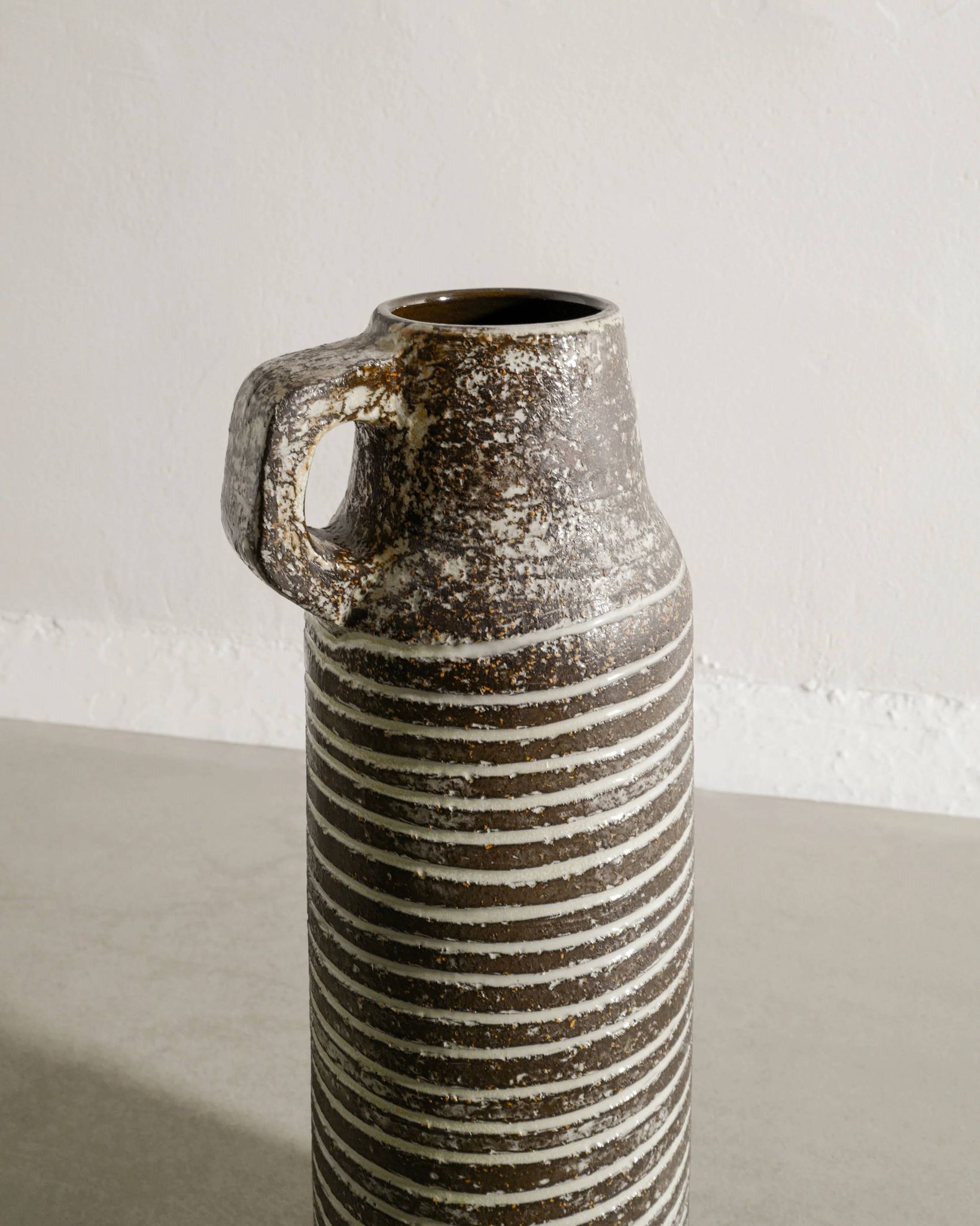 Vintage Swedish Mid Century Grey Ceramic Floorvase Ingrid Atterberg, 1950s
