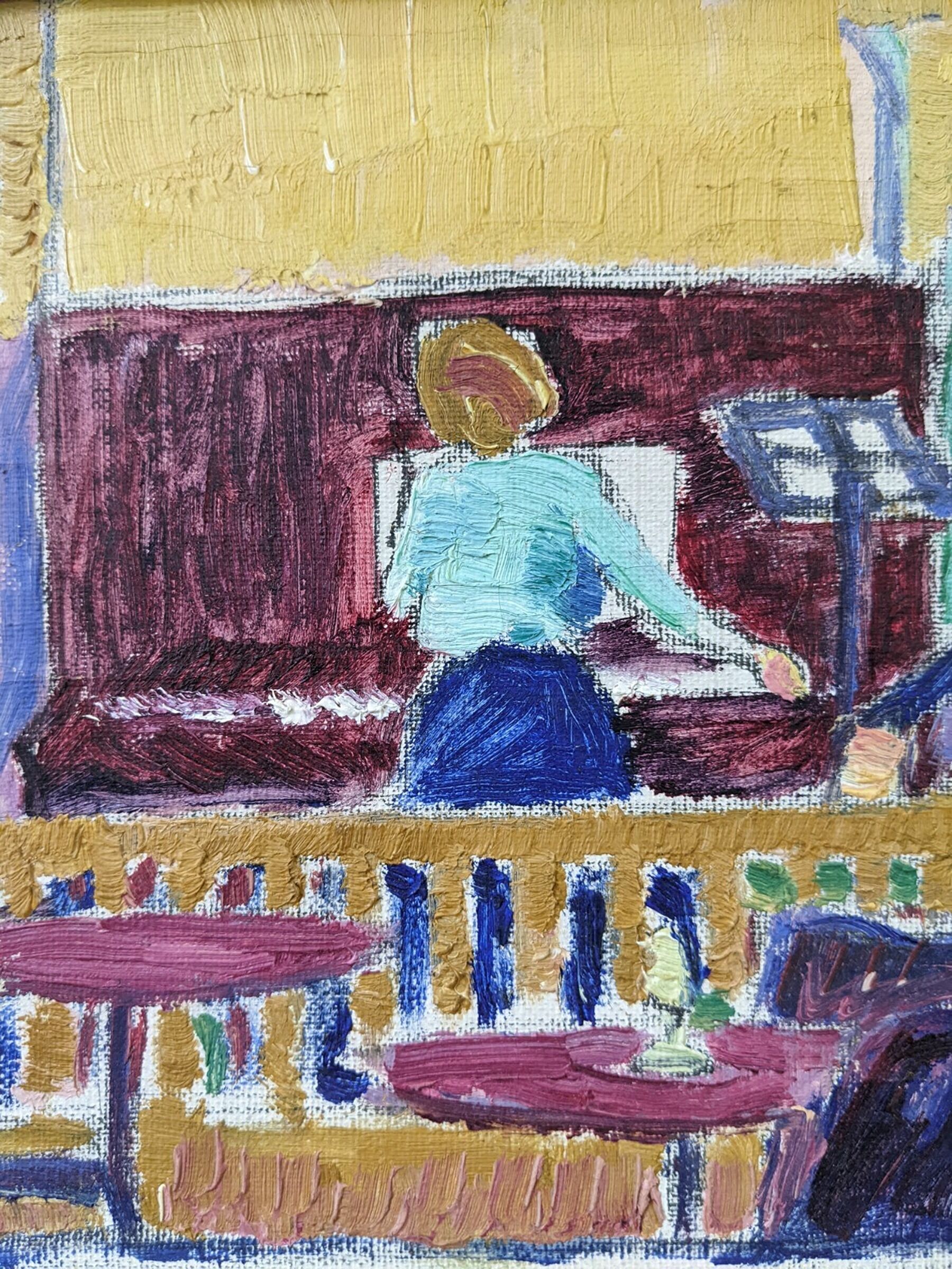 Mid-Century Modern "The Ensemble" Swedish Figurative Oil Painting, Framed