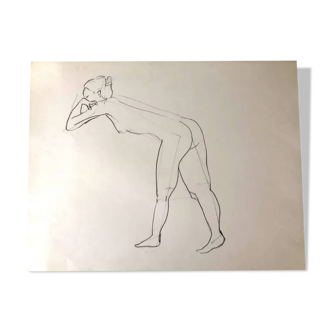 Nude drawing in pencil